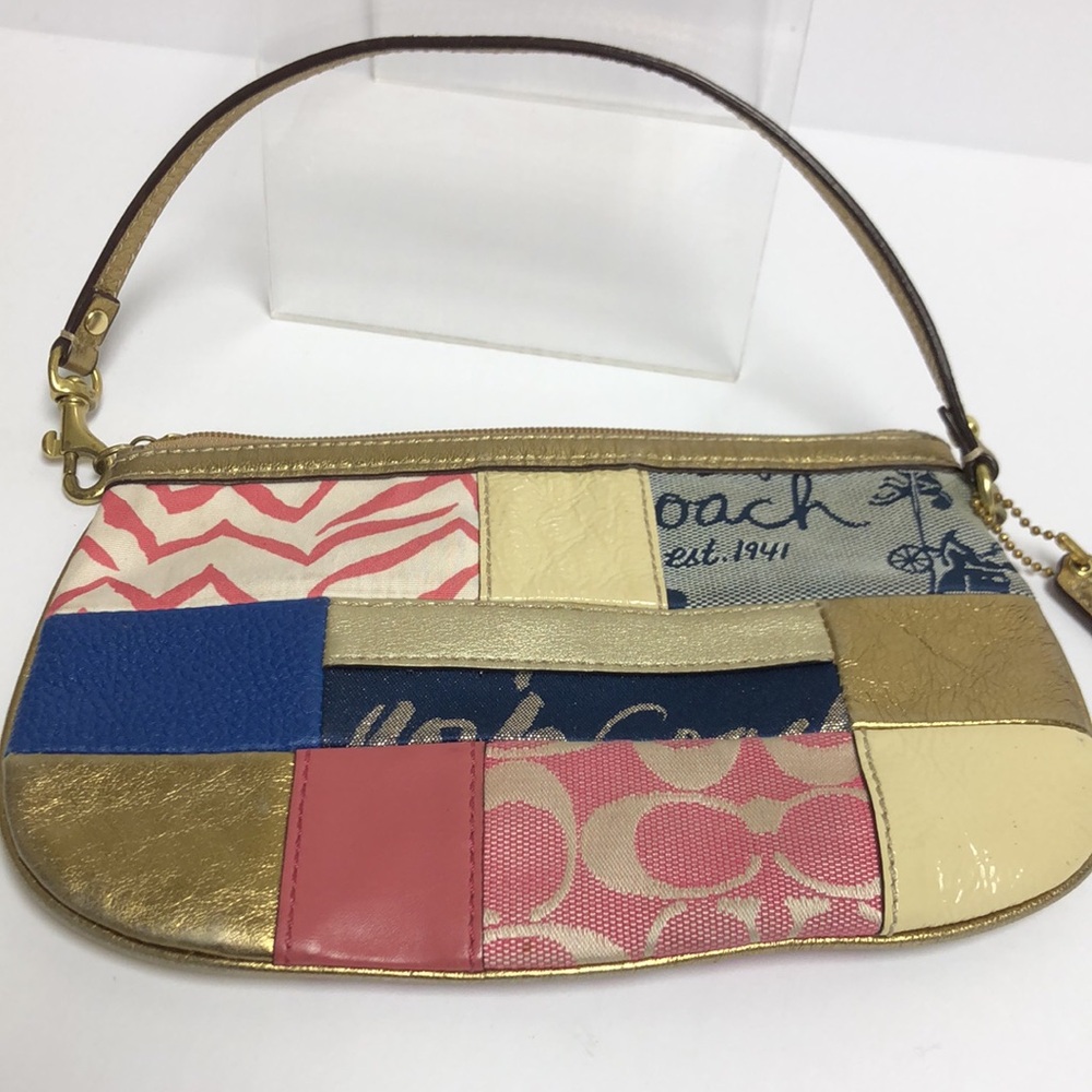 Coach Signature Patchwork Wristlet